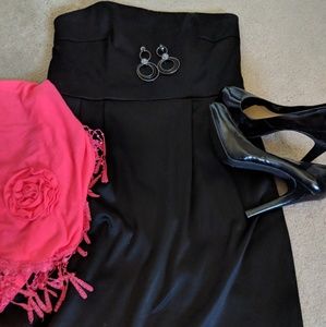 Express Black Strapless Cocktail Dress